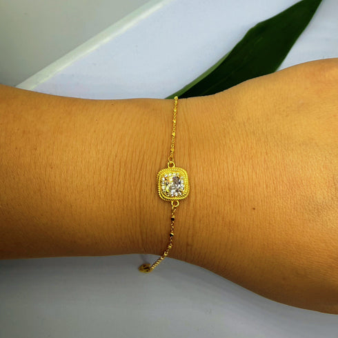 Zirconia Square Bracelet – Minimalist Luxury in 18K Gold Vermeil